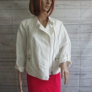 NWT - JONES NEW YORK Linen blend moto style jacket - sz M - MSRP $139.50